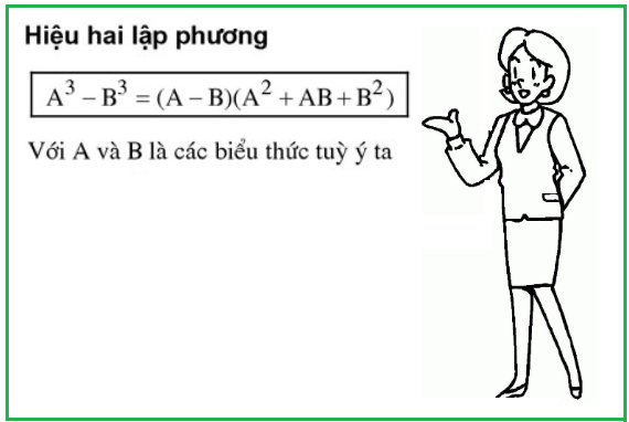 Hằng đẳng thức thứ 7: Hiệu hai lập phương